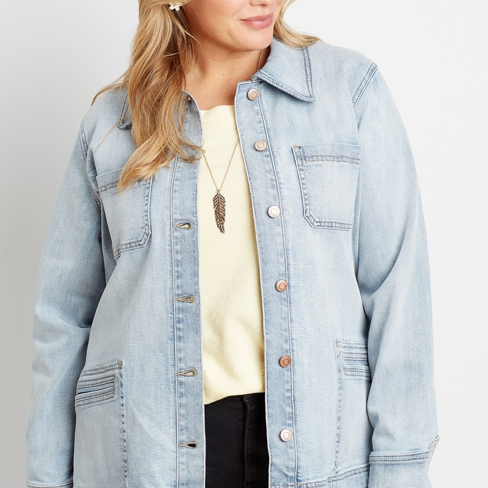 Maurice’s Plus Size Denim Pocket Utility jean Jacket size 2X